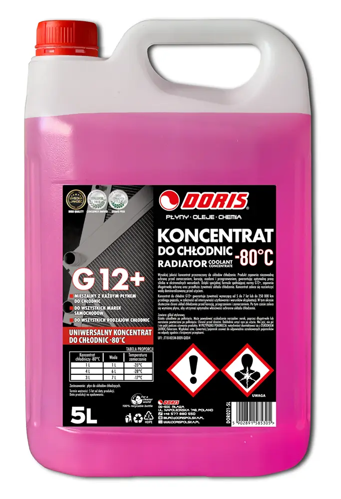 koncentrat czerwony płyn do chłodnic -35 st g12+ doris producent