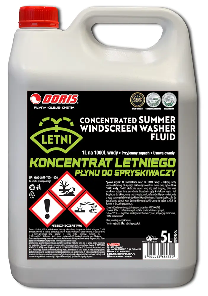 letni koncentrat płynu do spryskiwaczy doris producent
