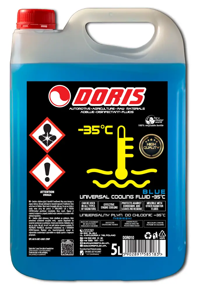 niebieski płyn do chłodnic -35 st g11 doris producent