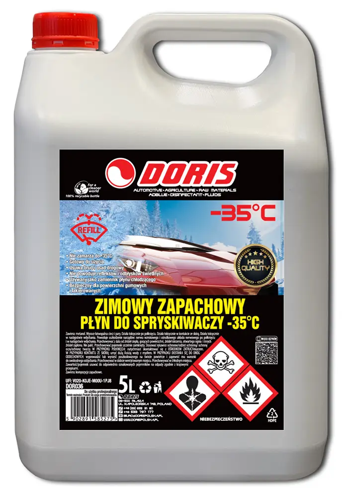 zimowy płyn do spryskiwaczy na metanolu -35 st doris producent