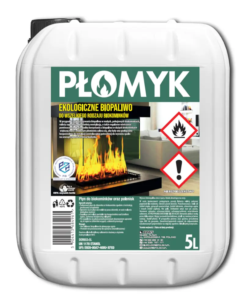 ekologiczne biopaliwo płomyk doris 5l-kwr