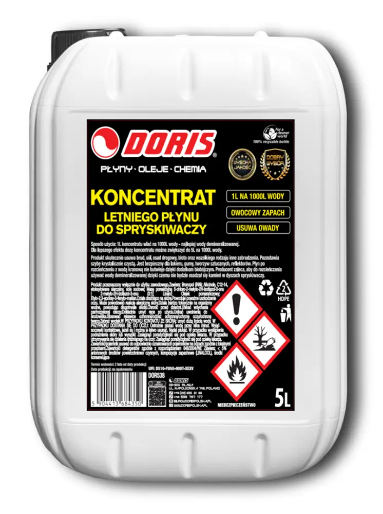 koncentrat letniego płynu do spryskiwaczy doris 5l kwr