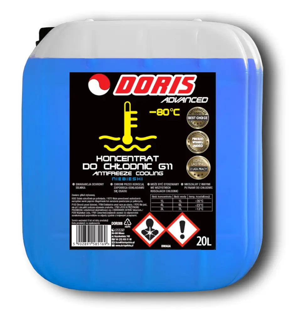 koncentrat płyn do chłodnic g11 doris 20l