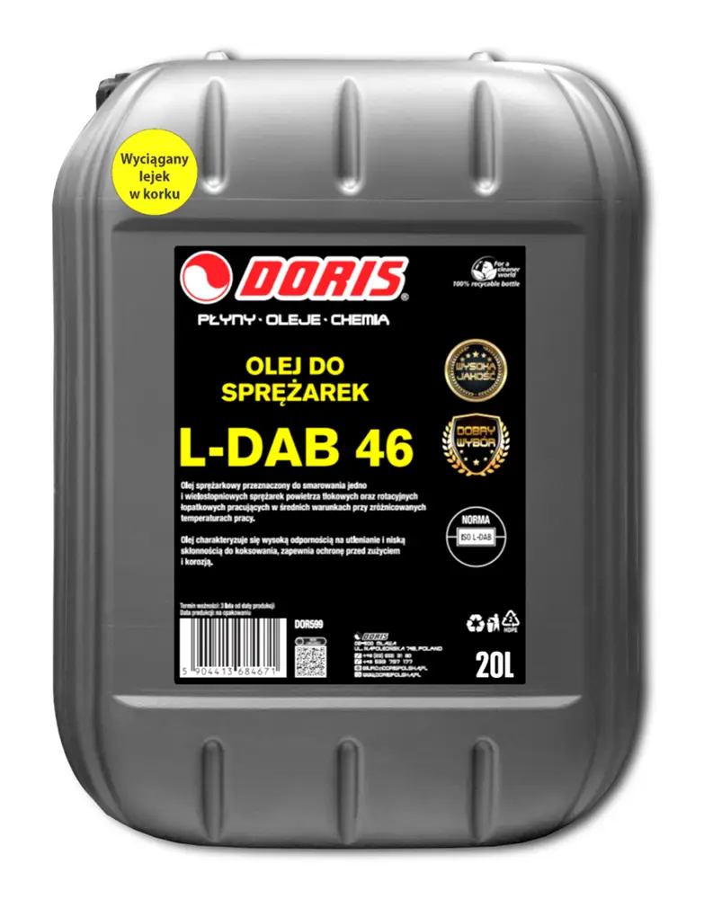 olej do sprężarek l dab 46 doris 20l