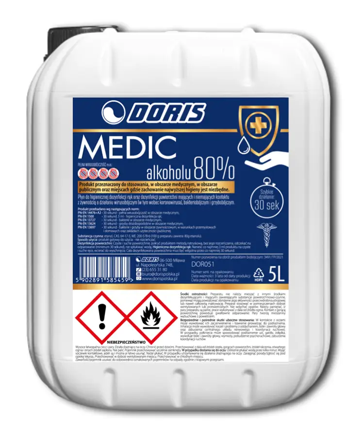 płyn do dezynfekcji medic doris 5l-kwr