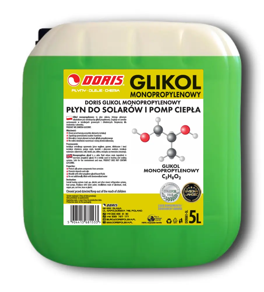 płyn do solarów i pomp ciepła doris 20l