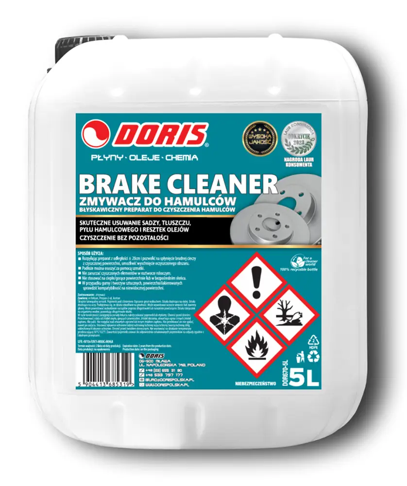 zmywacz do hamulców brake cleaner doris 5l-kwr